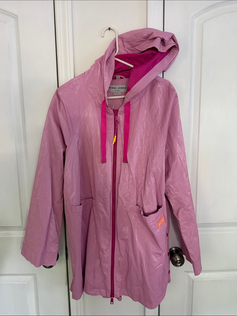 Women’s Pink Hooded Raincoat by